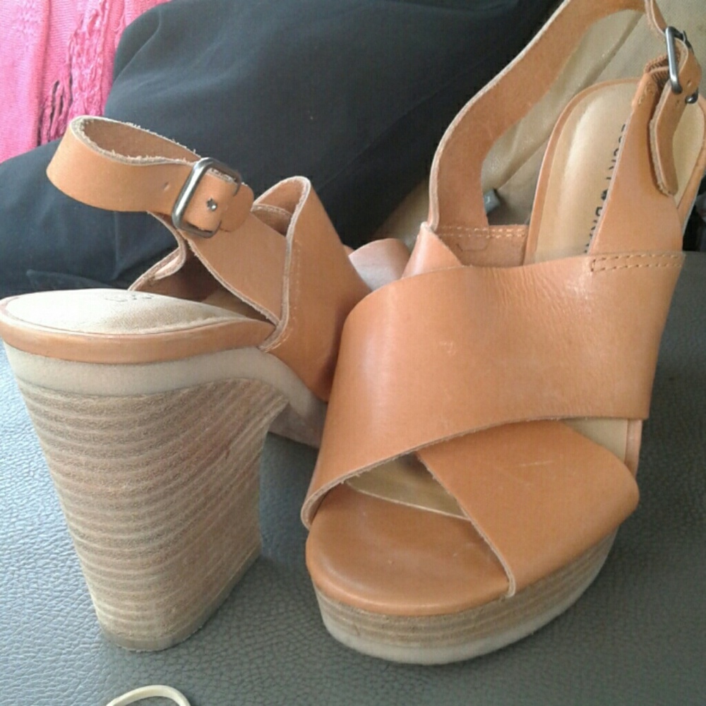 Leather platform sandals by Lucky Brand.
